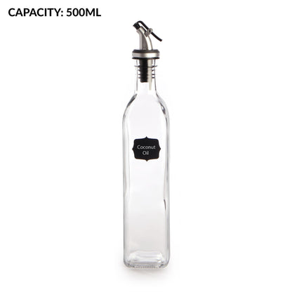 Oil and Vinegar Dispenser Bottles - 500ml Pack of 4 | M&W	