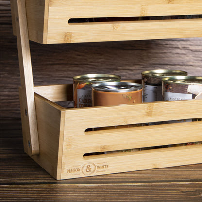 Bamboo Storage Basket 2 Tier | M&W	