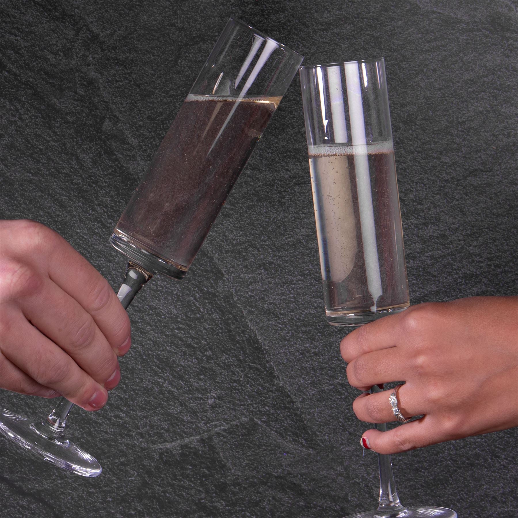 Edge Champagne Flutes - Set of 4 Clear | M&W	