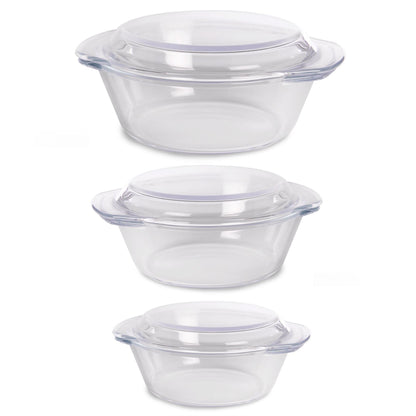 Glass Cooking Dishes - Set of 3 | M&W	