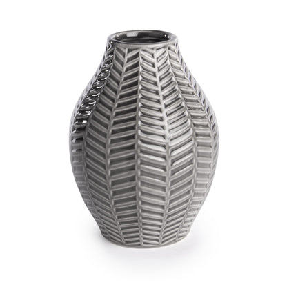 Grey Ceramic Leaf Inspired Vases - Set of 2 | M&W	