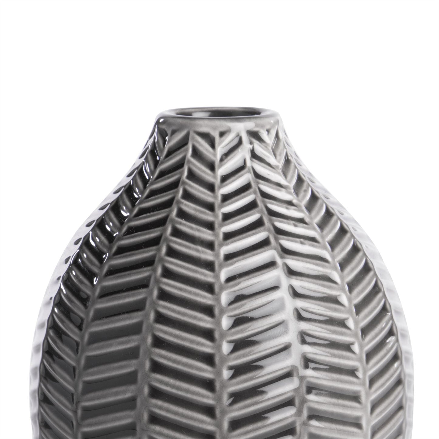 Grey Ceramic Leaf Inspired Vases - Set of 2 | M&W	