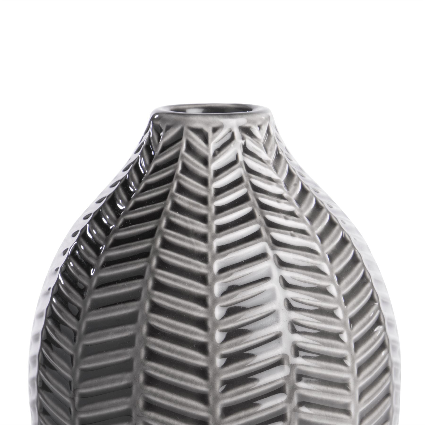 Grey Ceramic Leaf Inspired Vases - Set of 2 | M&W	