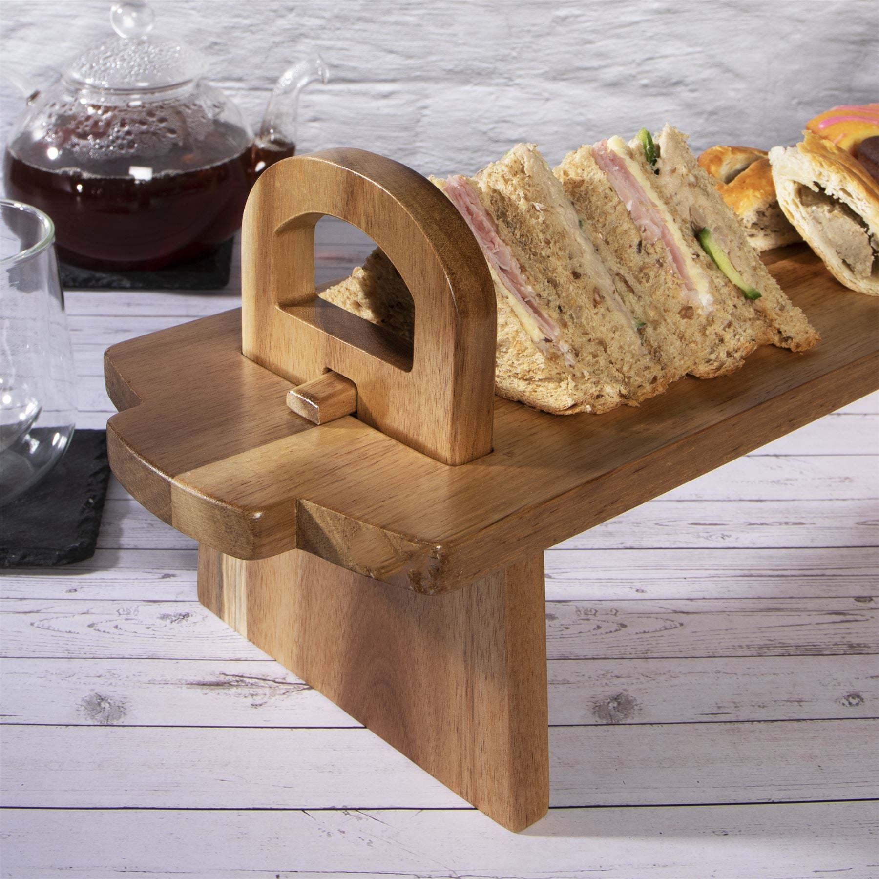 Acacia Wood Raised Serving Platter | M&W	
