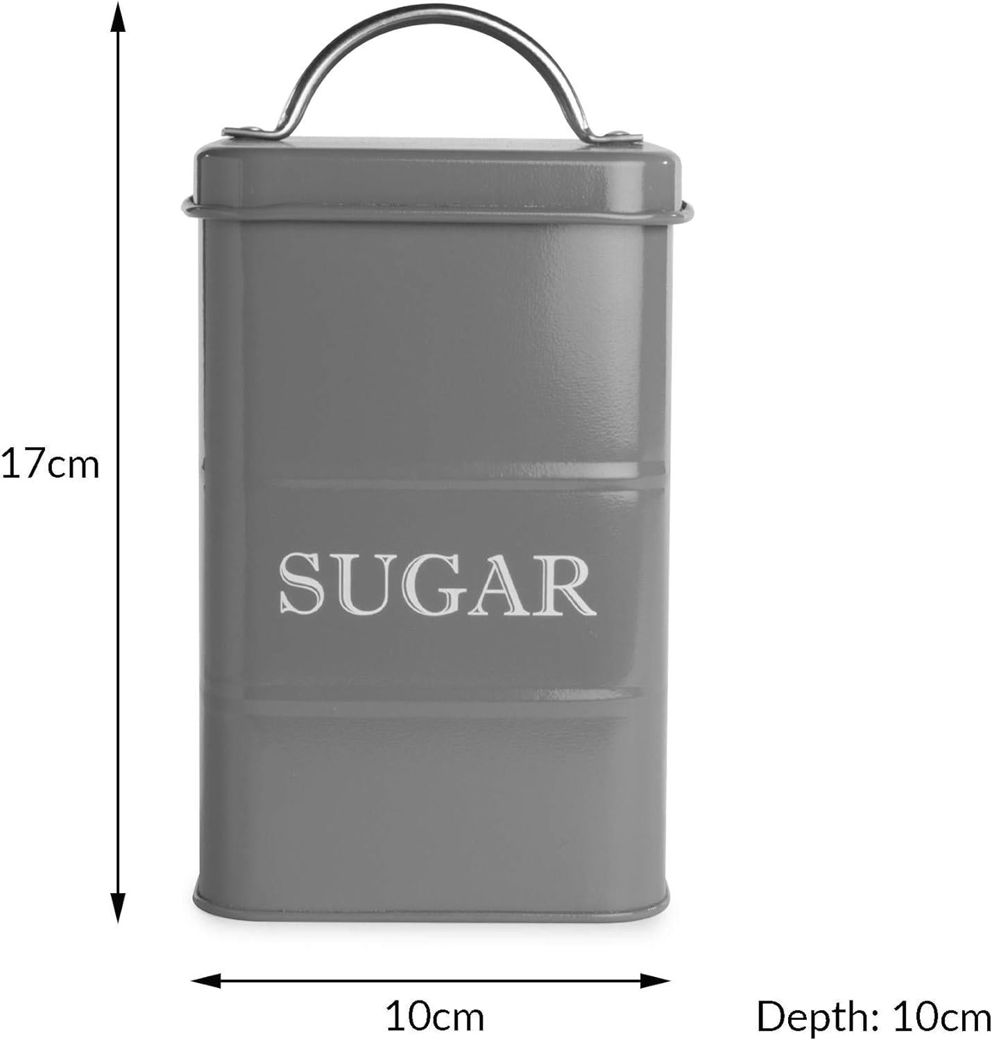 Stainless Steel Tea, Coffee & Sugar Canisters Grey | M&W	