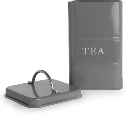 Stainless Steel Tea, Coffee & Sugar Canisters Grey | M&W	