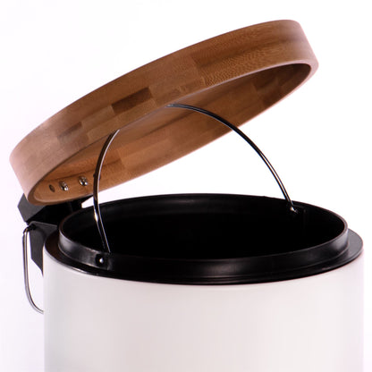 Bathroom Bin with Bamboo Lid 5L | M&W	