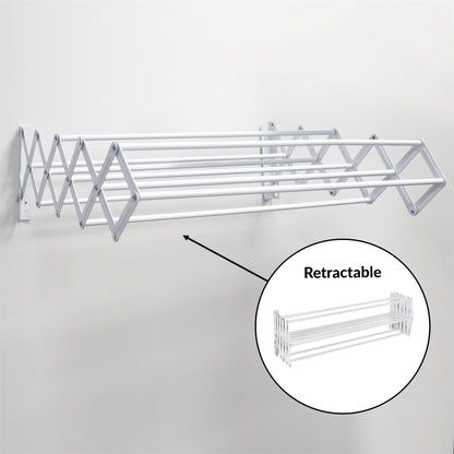 Wall Mounted Extendable Clothes Airer White | Pukkr	
