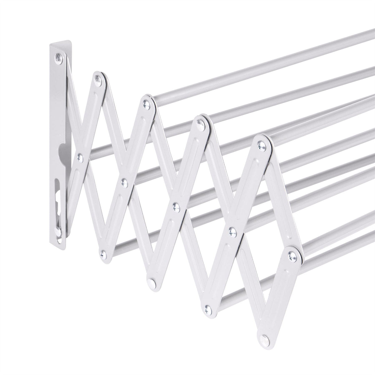 Wall Mounted Extendable Clothes Airer White | Pukkr	
