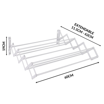 Wall Mounted Extendable Clothes Airer White | Pukkr	