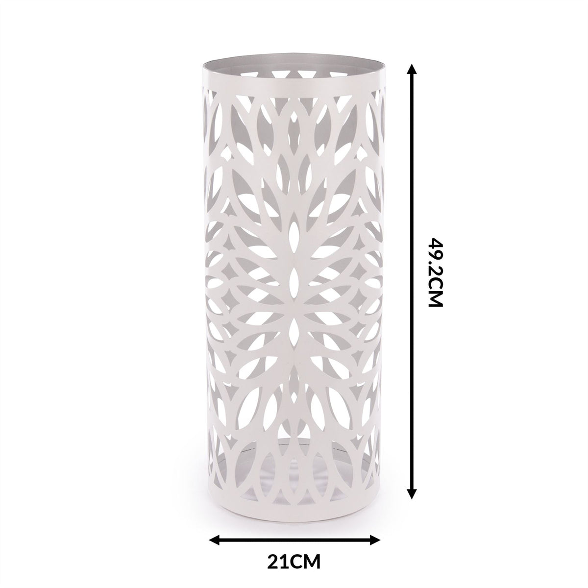Round Metal Umbrella Stand in White | M&W	