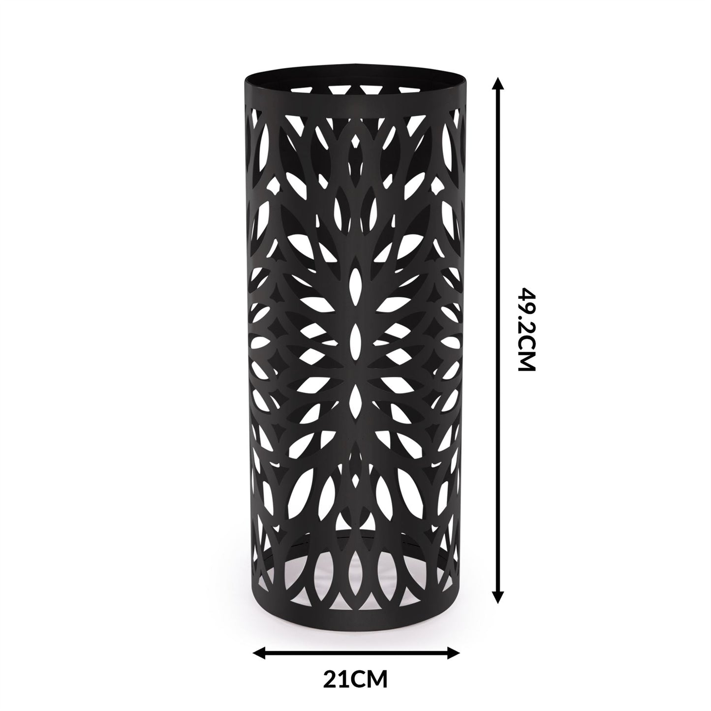 Round Metal Umbrella Stand in Black | M&W	
