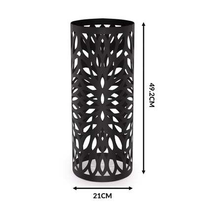 Round Metal Umbrella Stand in Black | M&W	