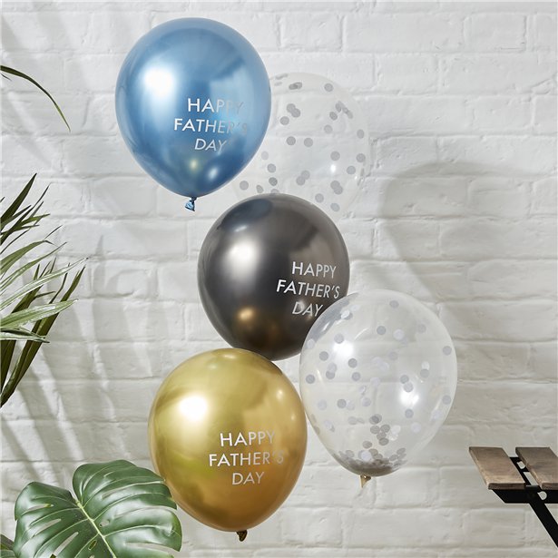 Happy Father's Day Balloons - 12" Latex (5pk) – product image 1