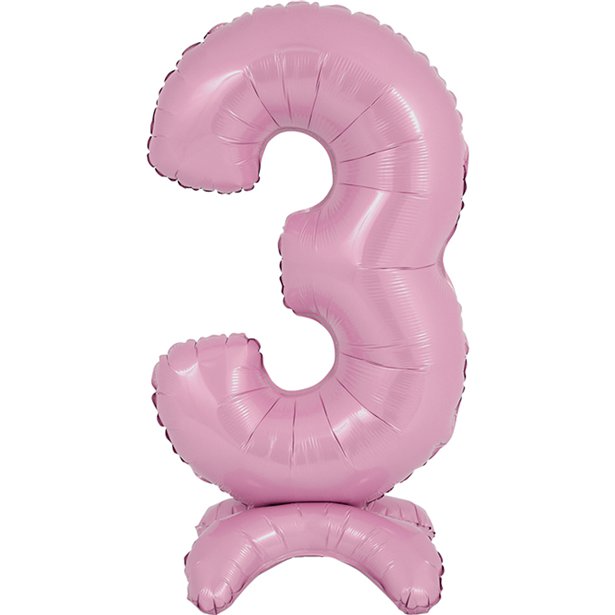 Pastel Pink Standing Number Balloons - 25" Air Fill – number 3 – product image 5