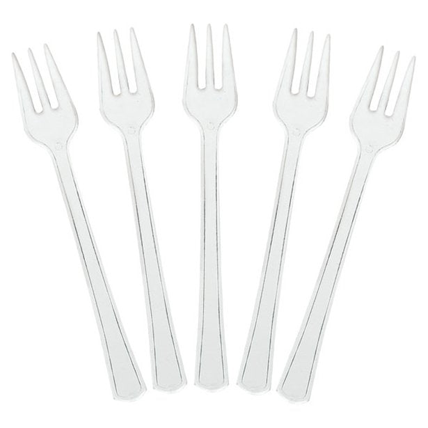 Clear Plastic Mini Forks (40pk)