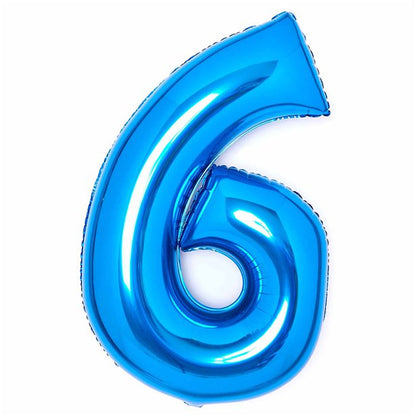 Blue Foil Number Balloons - 34"