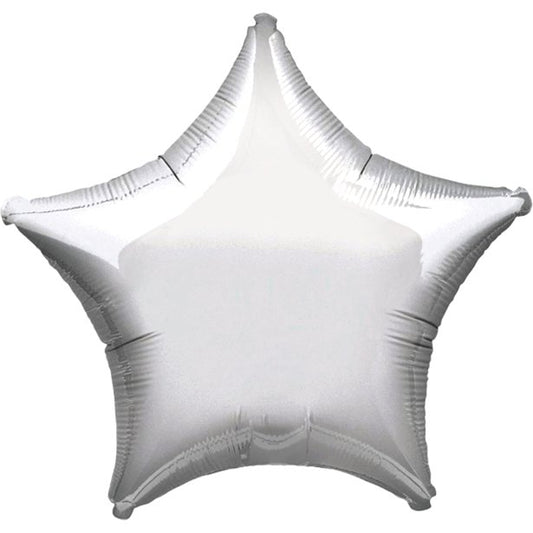 Metallic Silver Star Balloon - 19'' Foil - unpackaged