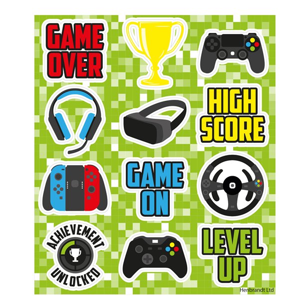 Gamer Sticker Sheet – Party Delights Wondergroup