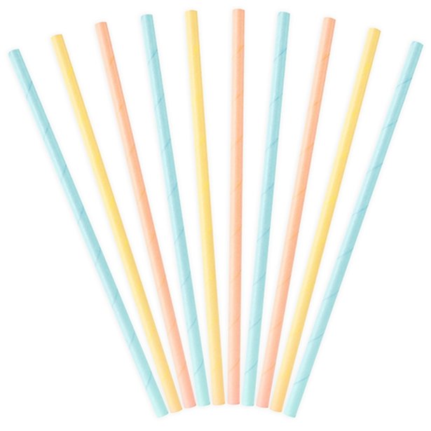 Pastel Mix Paper Straws (10pk) – product image 1