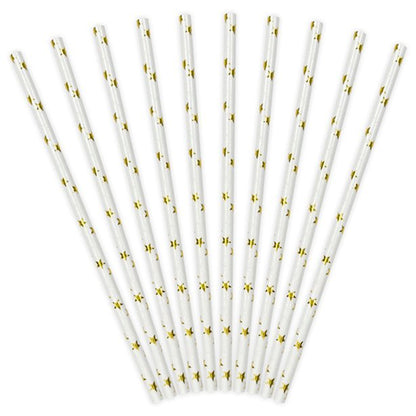 Gold Star Paper Straws (10pk)