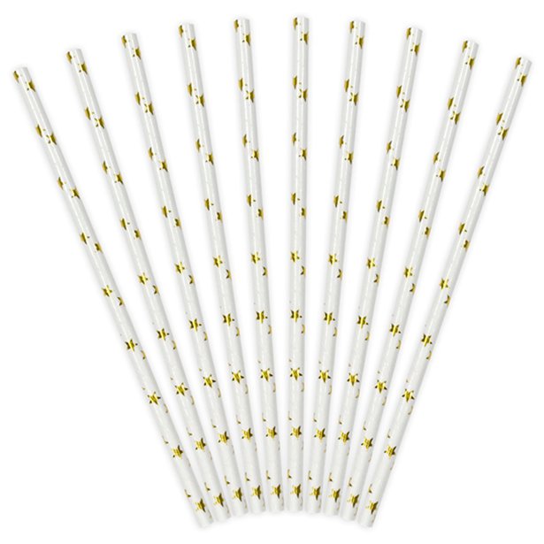 Gold Star Paper Straws (10pk) – product image 1
