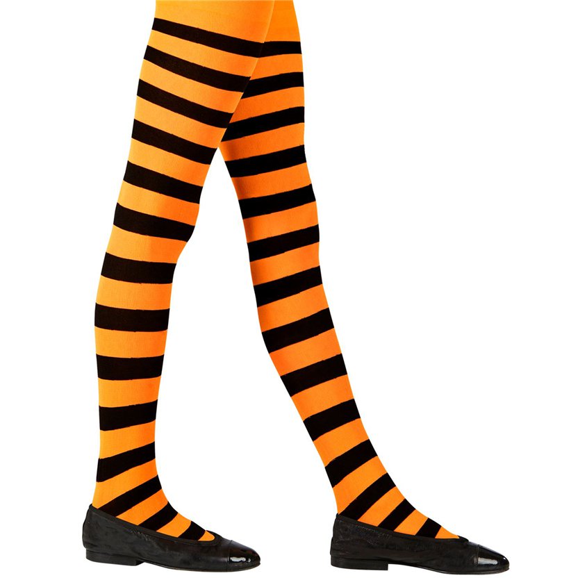 Black & Orange Striped Tights - Child – product image 2