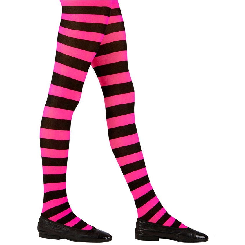 Black & Pink Striped Tights - Child – product image 1