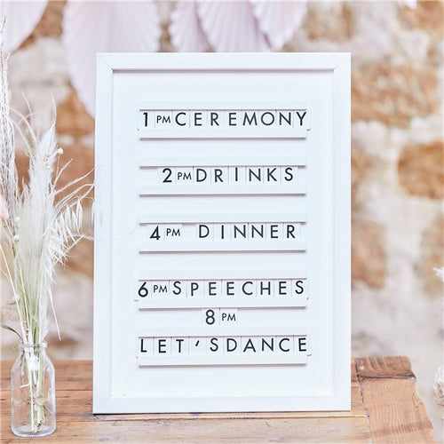 A Touch Of Pampas White Framed Letter Board – product image 1