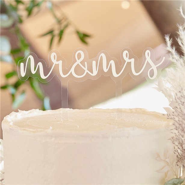 Mr & Mrs Acrylic Cake Topper – product image 1