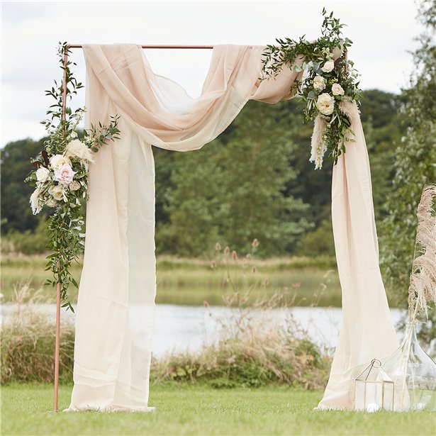Taupe Draping Voile Backdrop - 6m x 2.5m – product image 1