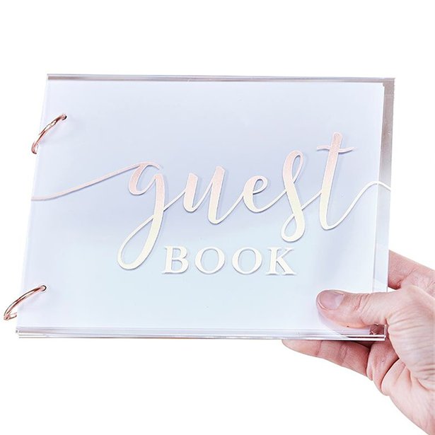 A Touch Of Pampas Acrylic Wedding Guest Book – product image 1