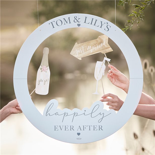 Round Customisable Wedding Photo Booth Frame – product image 1