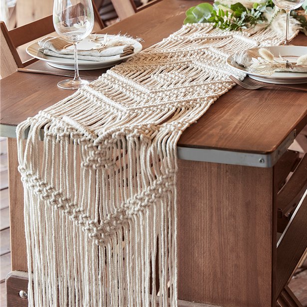White Macrame Table Runner - 2m – product image 1