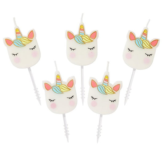 We Heart Unicorn Shaped Candles (5pk)