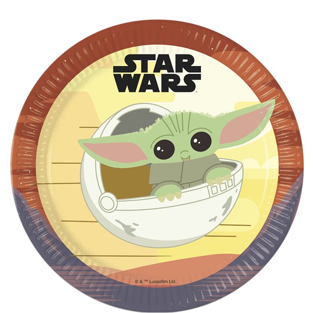 Star Wars Mandalorian Paper Plates - 23cm (8pk)