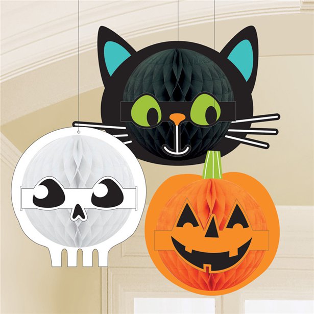 Hallo-ween Friends Honeycomb Decorations (3pk) – product image 1