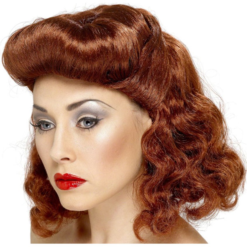 40s Auburn Pin Up Girl Wig