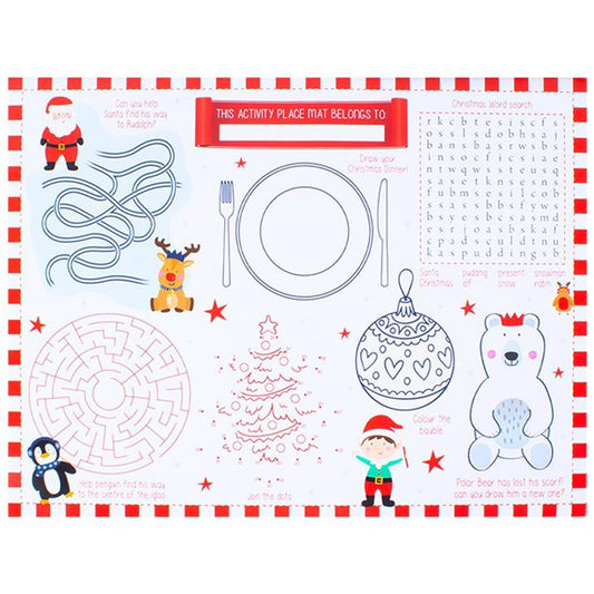 Christmas Activity Placemats - 38 x 29cm (6pk)
