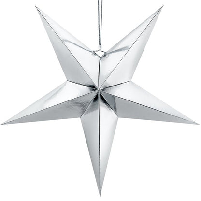Silver Paper Star Decoration - 70cm