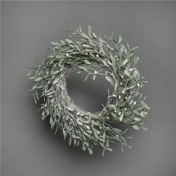 Mistletoe Frosted Wreath - 56cm