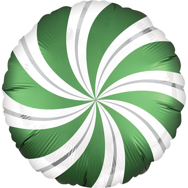 Emerald Green Candy Swirl Balloon - 18" Foil