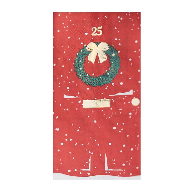 Gold Foiled Christmas Door Paper Napkins (16pk) – product image 1