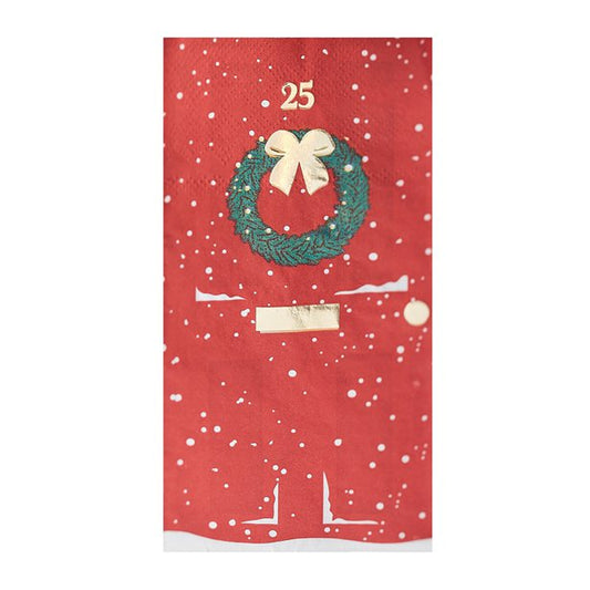 Gold Foiled Christmas Door Paper Napkins (16pk)