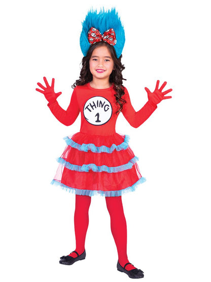 Dr Seuss Thing One Two Dress - Child Costume