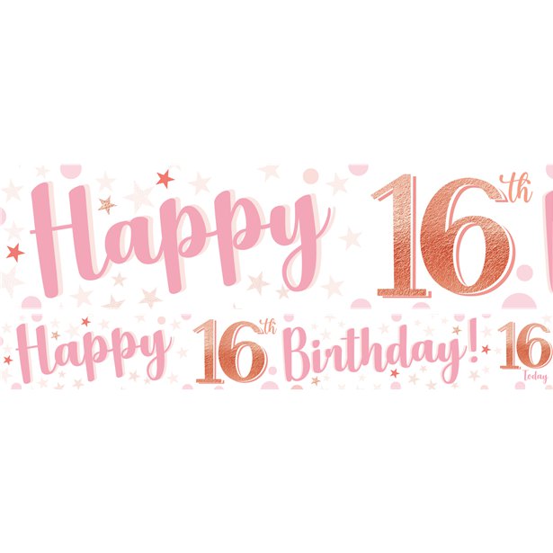 16th Birthday Glitz & Glamour Paper Banners (3pk)