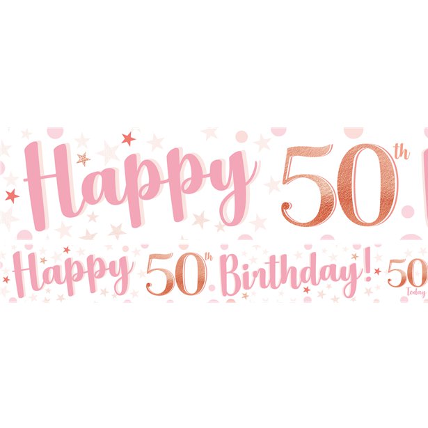 50th Birthday Glitz & Glamour Paper Banners (3pk)