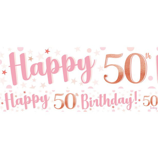 50th Birthday Glitz & Glamour Paper Banners (3pk)