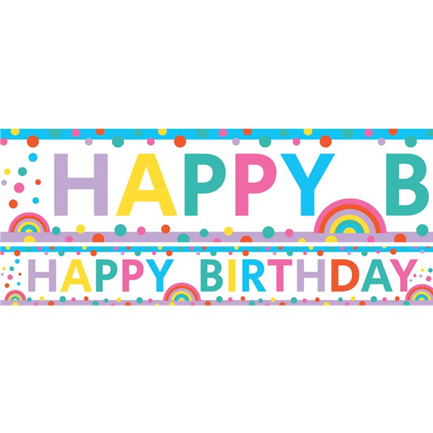 Rainbow Party Paper Banners - 1m (3pk)