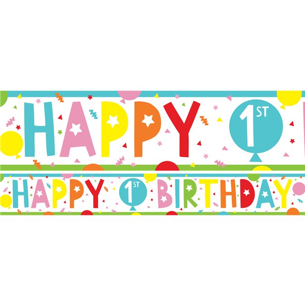 1st Birthday Paper Banners - 1m (3pk) – product image 1